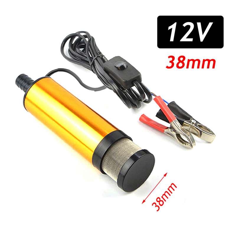 Auto Elektrische Ölpumpe DC 12V 24V Für Auto Pumpen Diesel- Öl Wasser Tauch 12L/Min Kraftstoff Transfer Pumpe Aluminium Legierung Hülse: Gold