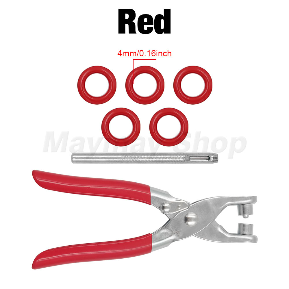 200 Sets Metal Eyelet Grommet Eyelet With Install Plier Set Eyelets Grommet Tool For DIY Leathercraft Shoes Belt Cap Bag Clothes: WHITE