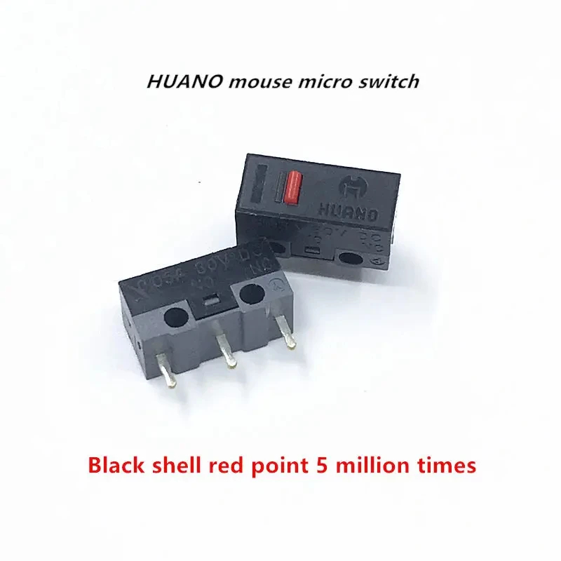 1Pcs Authentic HUANO mouse micro switch button white yellow blue pink green dot blue shell white dot General 3-pin switch: Brown