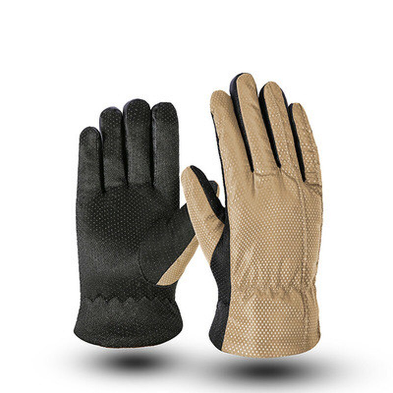 Antislip ski-add pluche zwarte handschoenen grote handschoenen herfst winter warme motorrijden heren handschoenen: K-st-n