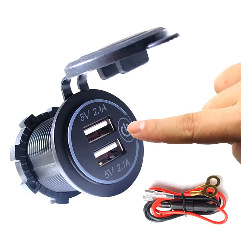 4.2a dual-usb-ladebuchsen,  qc3.0 kfz-zigarettenanzünder-steckdosenadapter, wasserdichte anschlüsse, schnellladefunktion für handy, auto, boot und marine