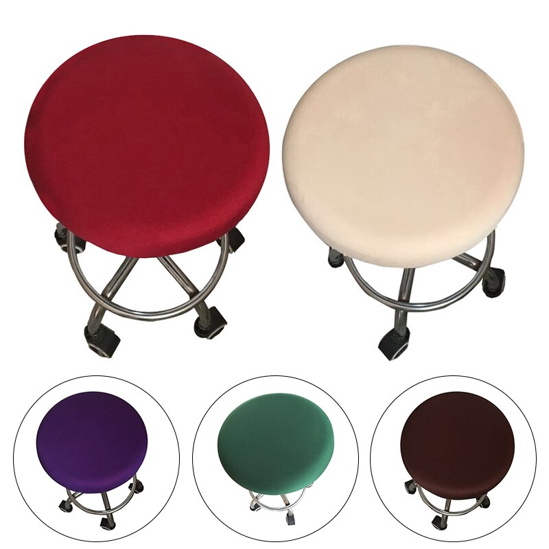 Ronde Stoel Cover Barkruk Cover Elastische Seat Cover Stoel Protector Effen Kleur Thuis Stoel Hoes Spandex Chaircover