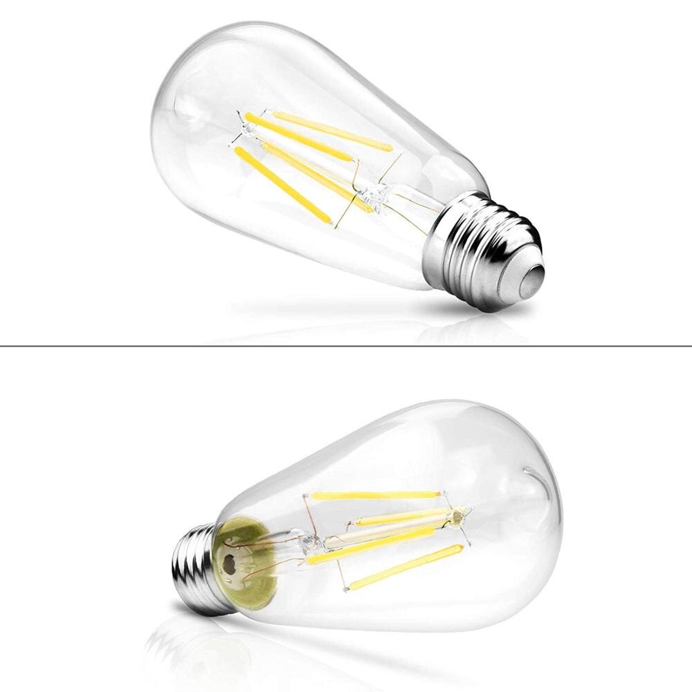 Dimmable Ascher Vintage LED Edison Bulbs, 6W, Equivalent 60W, Bright Daylight White 4000K, Antique LED Filament Bulbs, E27