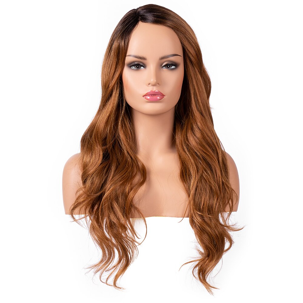 BESTUNG 24inch Synthetic Lace Wig Long Wavy Heat Resistant Fiber Ombre Hair Wigs for Black Women