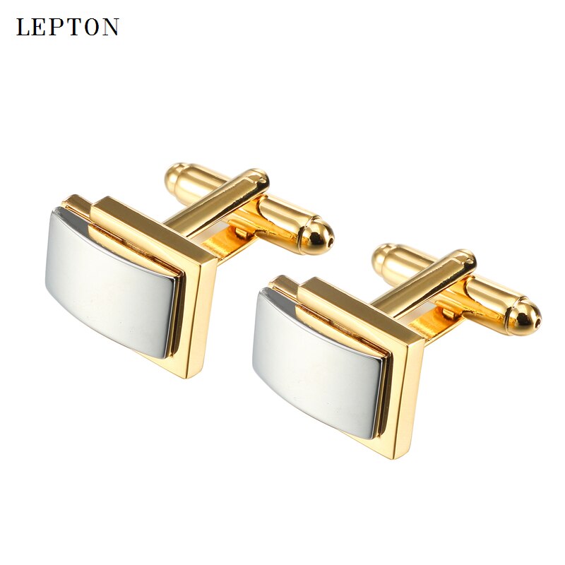 Lepton Klassieke Vierkante Manchetknopen Voor Heren Metalen Eenvoudige Zakelijke Stijl Manchetknopen Mannen Overhemd Manchetten Manchetknopen Gemelos