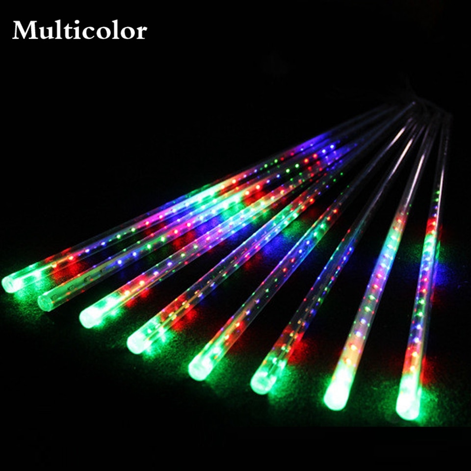 Kerstverlichting buiten voor buiten waterdichte led meteorenregen led lichtsnoer boom tuin decoratieve lamp: Kleurrijk