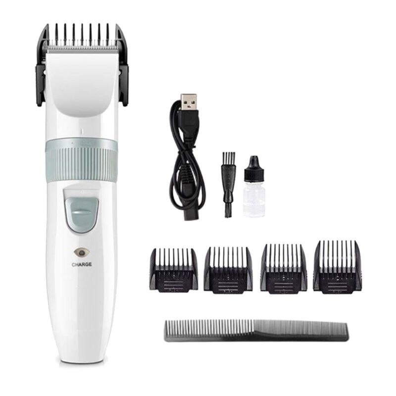 Hårklippare herrtrimmer sax frisör cape kam grooming kit barberare usb laddning sladdlös frisyr klippning: Wa