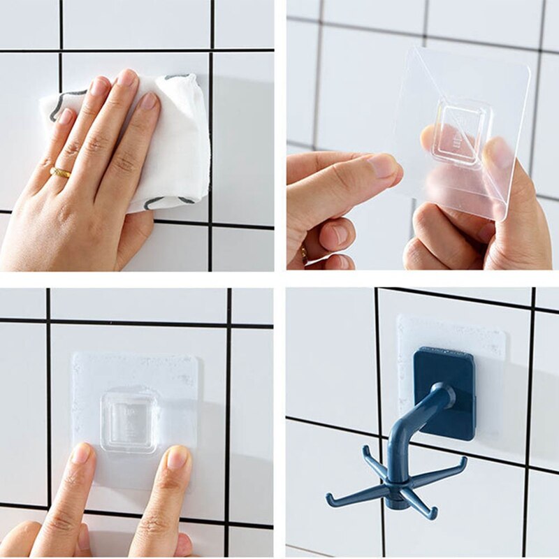 Wall Mounted 360 Rotating Coat Hanger Rotating four-claw storage hook without punching Kitchen Gadgets Accessories Bath Hook