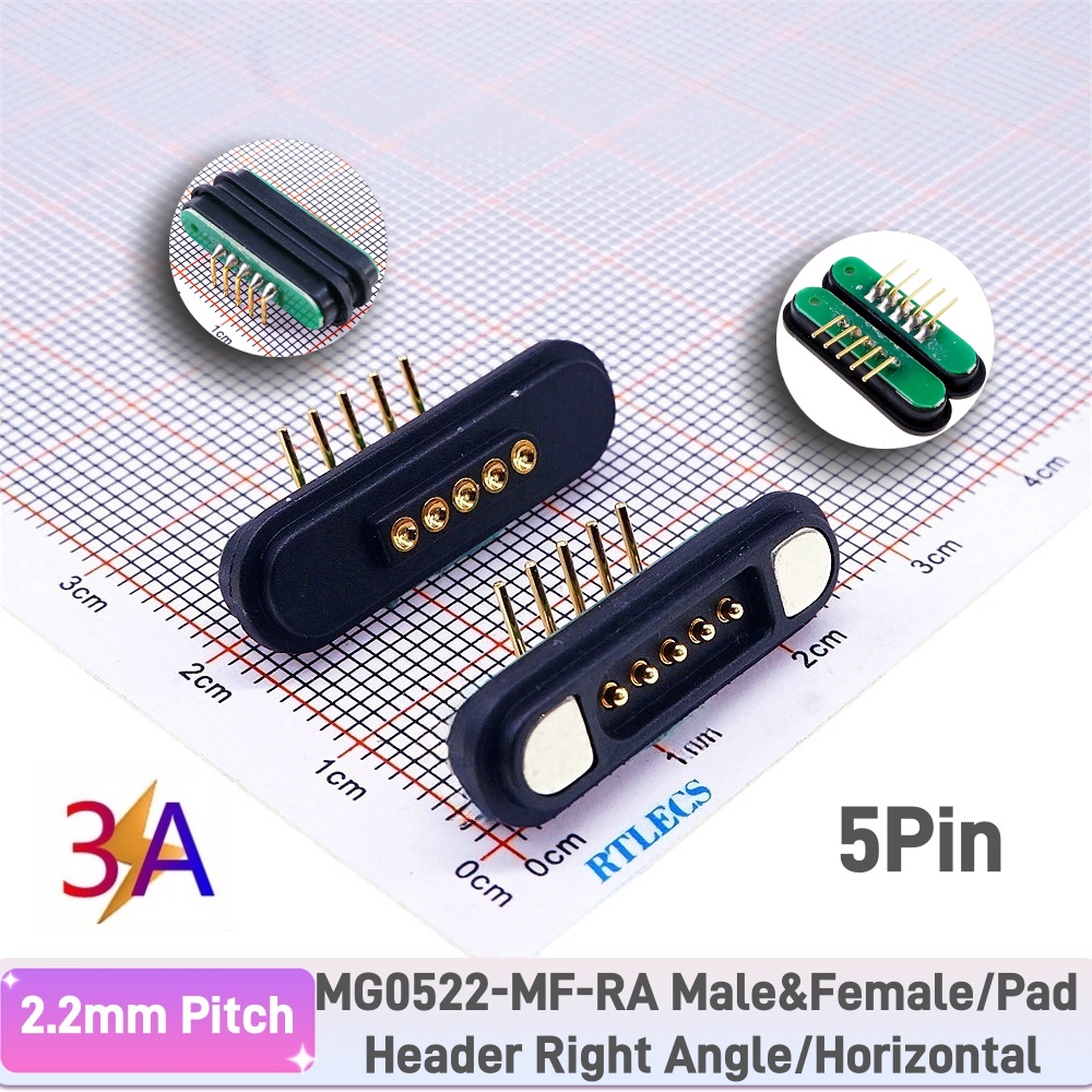 1 par 3A conector Pin Pogo magnético 2 3 4 5 6 7 8 9 11 posiciones paso 2,2 MM tira de contacto Pogopin macho hembra con resorte: Azul