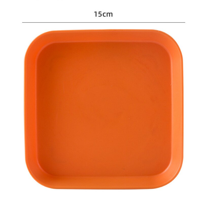 Plastic Voedsel Saus Schotel Leuke Ronde Snacks Fruitschaal Vierkante Dessertbord Keuken Huishoudelijke Dienblad Gerechten Afvoer Rack Set: Square orange