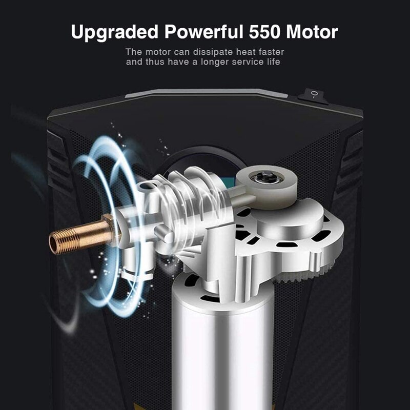 Digital Tyre Inflator, Portable Air Compressor Tyre Pump DC 12V 150PSI with LED Light for Car/Bicycle/Motorcycle/Balls