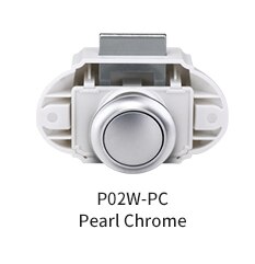 P02 Large Push Lock Latch ABS Zinc Alloy 78*45MM Caravan RV Marine Boat: Pearl Chrome P02W-PC
