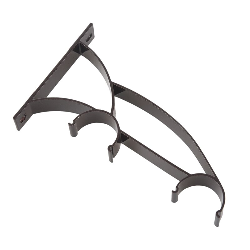 2 stuks dubbele metalen gordijnroedehouder voor 25mm stangen - diepe koffie