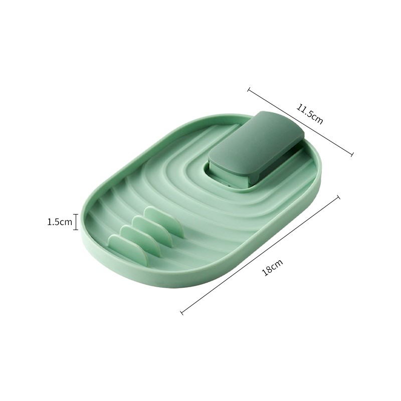 Accesorios novedosos de cocina, utensilios de cocina, cuchara, tenedor, soporte para tapas, organizador, estante, estantes y soportes para artículos pequeños: Verde