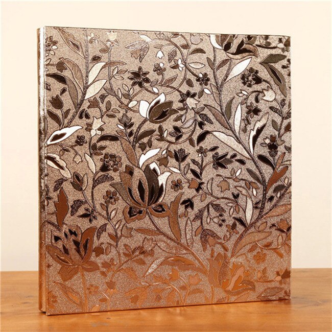 Álbum de fotos de cuero PU, , 600 bolsillos, Vintage, tallado, hecho a mano, DIY, álbum de recortes, Foto, álbum de memoria: B