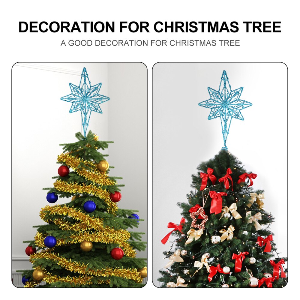 Anijsster boomtopper gouden ster kerstboomtopper ijzeren ster festival boomtopdecoratie voor thuisfeest (gouden , 16 x 30c