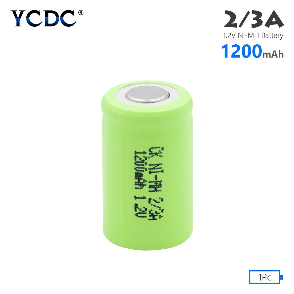 1/2/4Pcs 1.2V 2/3A Battery 1200mAh Ni-Mh 2/3A Ni-Mh Rechargeable Battery For Flashlight Shaver Toy Razor Toothbrush: 1 pc