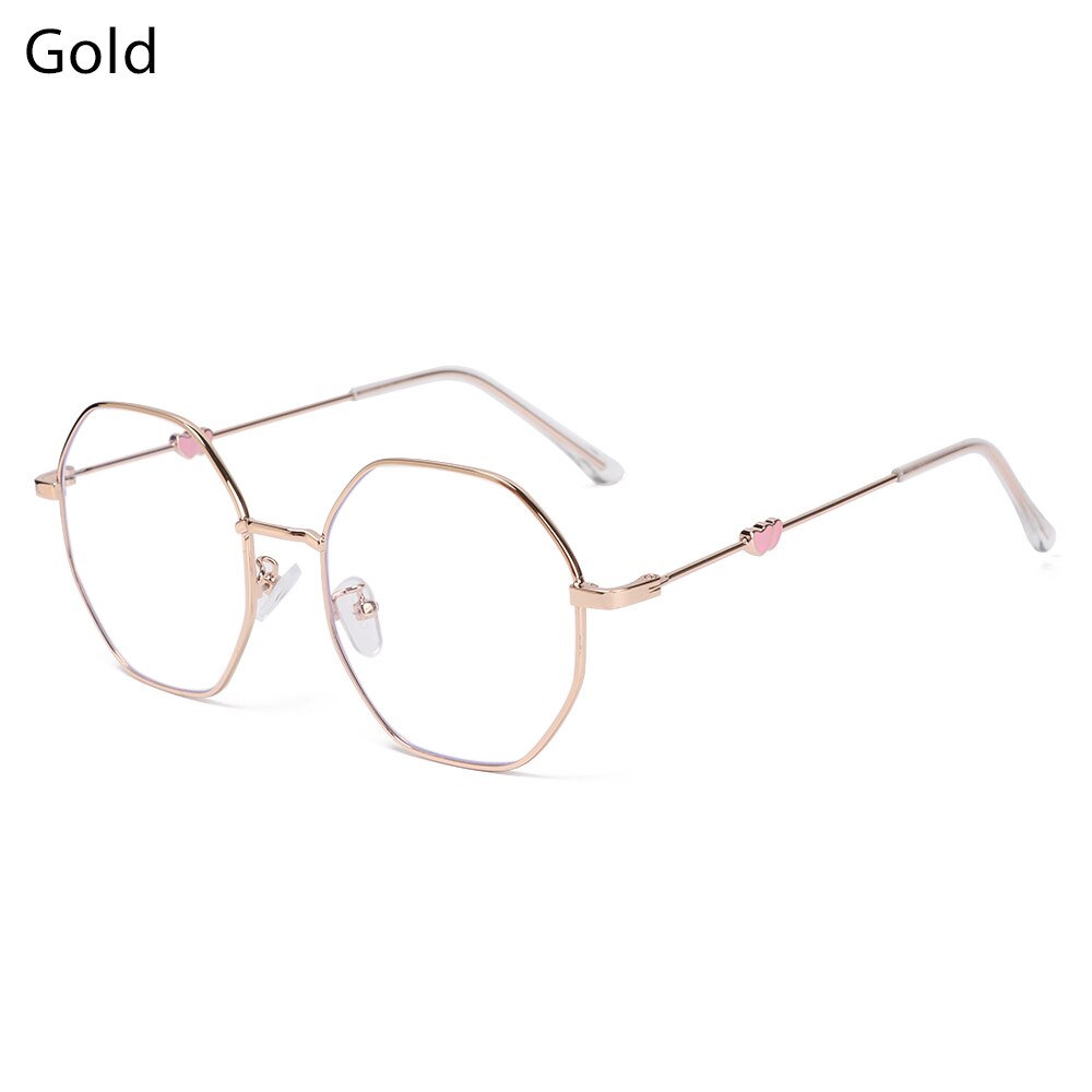 Classic Blue Light Blocking Glasses Women and Men Retro Round Metal Optical Eyeglasses Anti Eyestrain Computer Gaming Glasses: gold