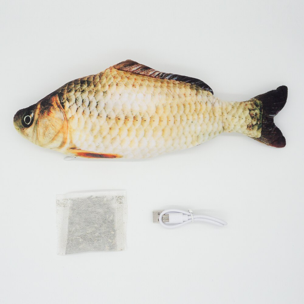 Jouets électroniques pour chats, poisson à l'herbe à chat, contrôle tactile, amusants, rechargeables, anti-stress, pour chats, chatons, chiens, produits pour animaux de compagnie: Carassin