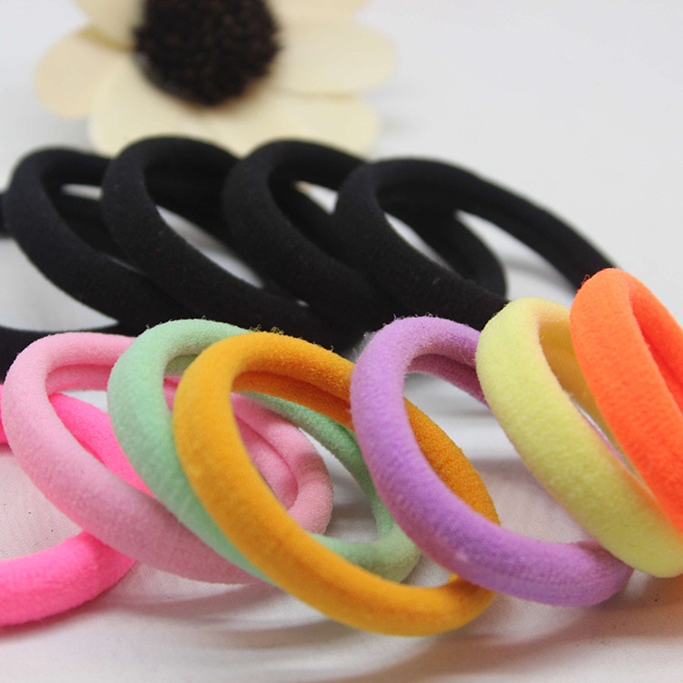 20 stk / parti hår tilbehør til piger og børn elastikker sort farve hestehale holderen elastiske hårbånd