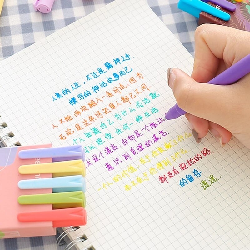 Juego de bolígrafos de Gel recargables para estudiantes, set de 5 unids/paquete de bolígrafos de tinta de Gel de colores de 0,5mm, para amantes de los álbumes de recortes, para profesores y niños