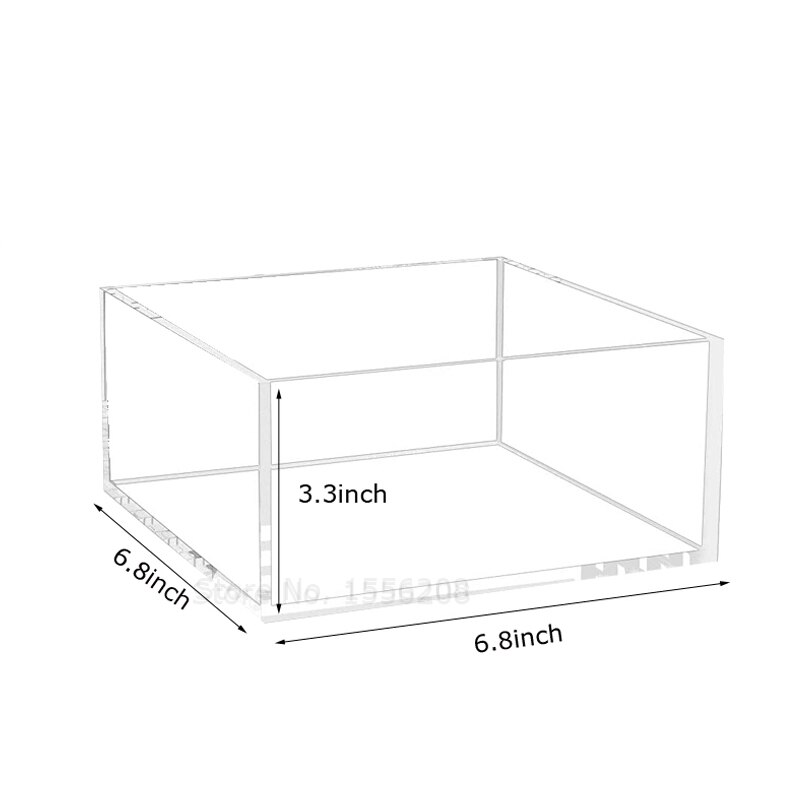 Decorative Acrylic Box Without Lid Clear Box Square Modern Display Container Multi-Purpose For Office And Home