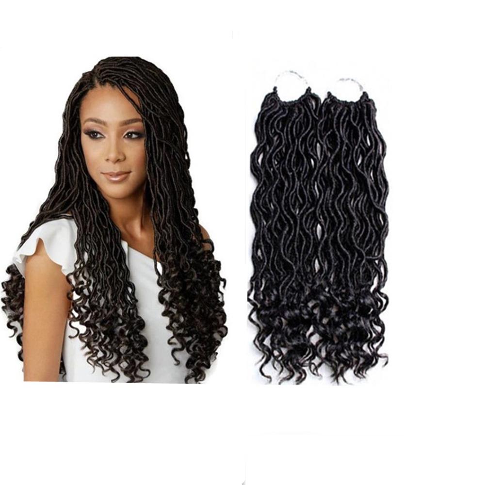 18 Inch Dreadlocks Hair Goddess Faux Locs 100G 24Roots Crochet Braids Hair Ombre T1B/27 T1B/bug Synthetic Hair Extensions