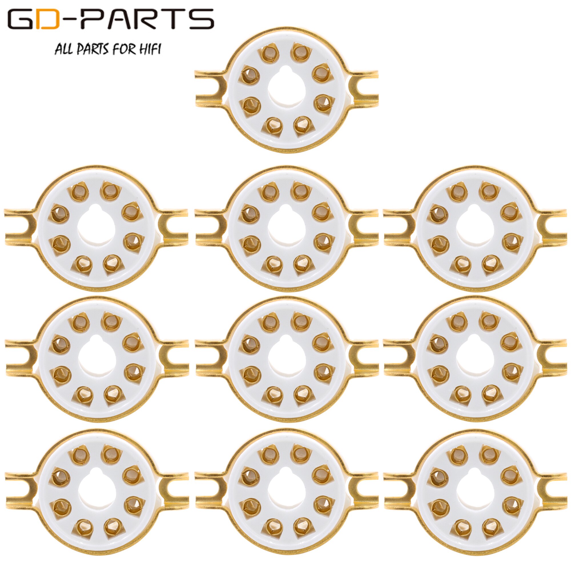 10PCS Chassis Vacuum Tube Sockets Mount 8pin Octal Ceramic Valve Tube Base For KT88,KT66,EL34,5AR4,6L6,6CA7,6SL7,6SN7,GZ34: GZC8-Y-1-G