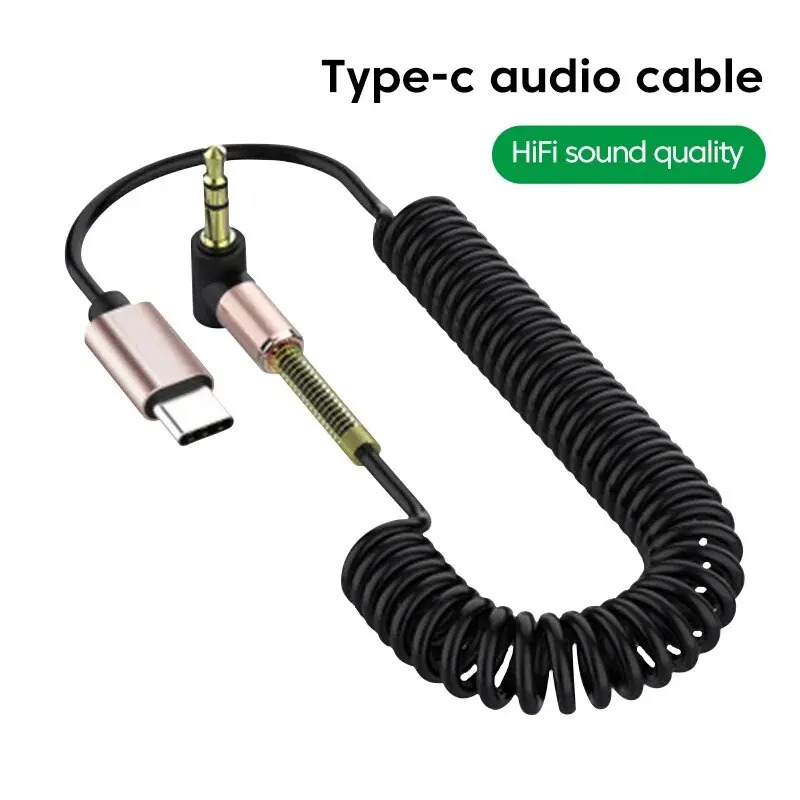 Usb c  to 3.5mm jack aux lydkabeladapter for hodetelefoner headset høyttaler aux-ledningsledning type-c omformerkabel