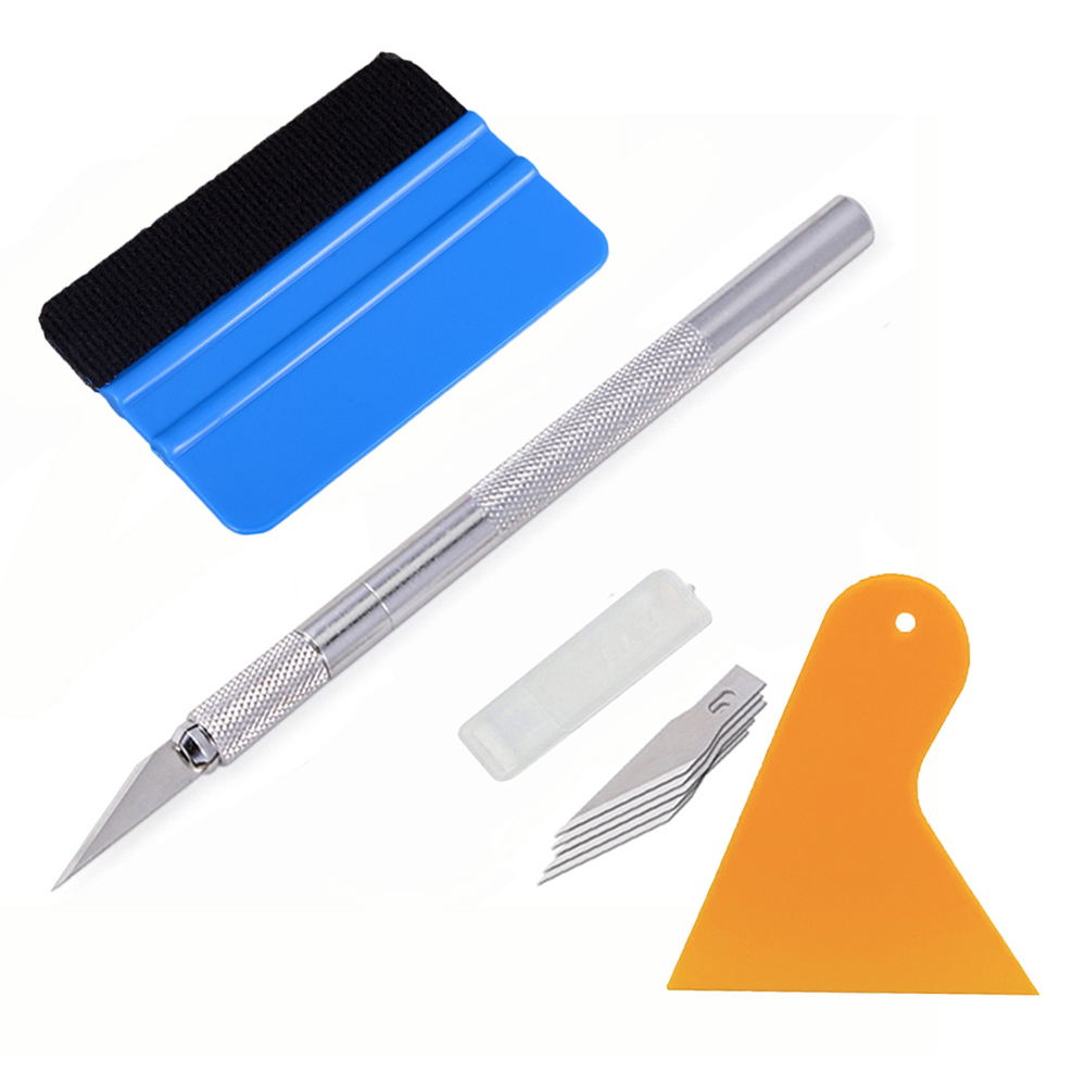 TOFAR Auto Ting Kit Vinyl Wrap Gereedschap Glasfolie Zuigmond Schraper Stickers Gesneden Mes Voertuig Styling Accessoires Vinyl Spatel: Rood