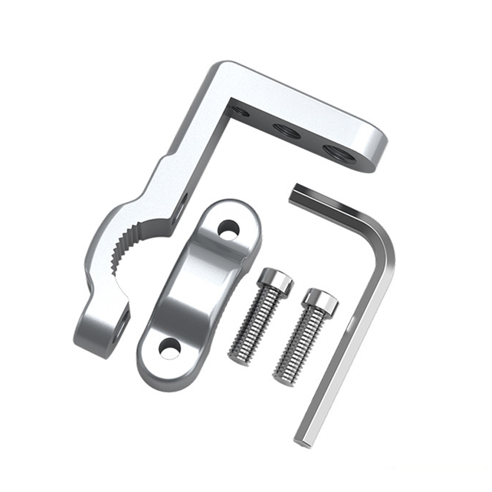 Adaptateur de montage de support de rétroviseur de vélo électrique de moto pour pince de support de guidon de 22mm M6 M8 M10 trou de vis CNC: Argent