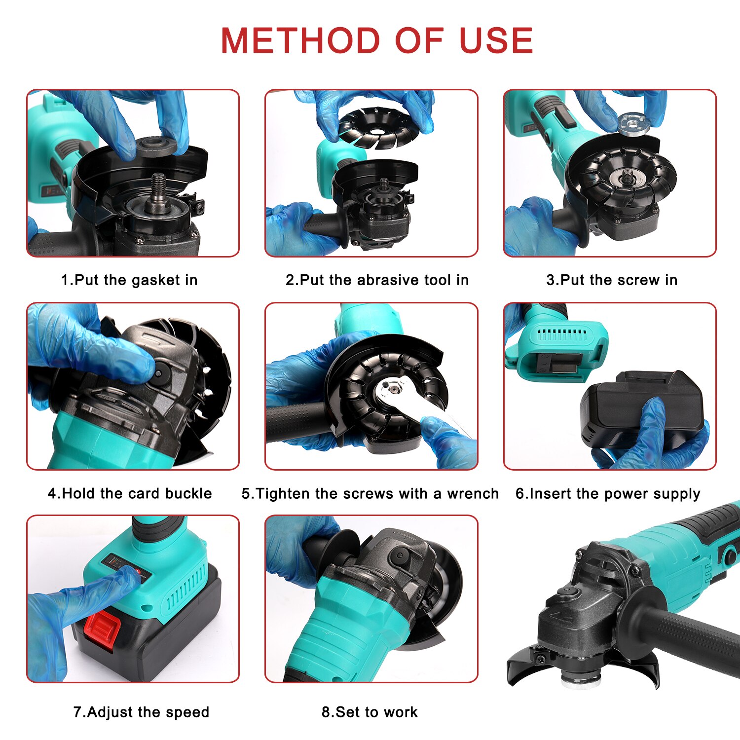 125mm Portable Multifunctional 18V Electric Angle Grinder 11000rpm High Rotation Speed Grinding Tool for Cutting Wood Iron