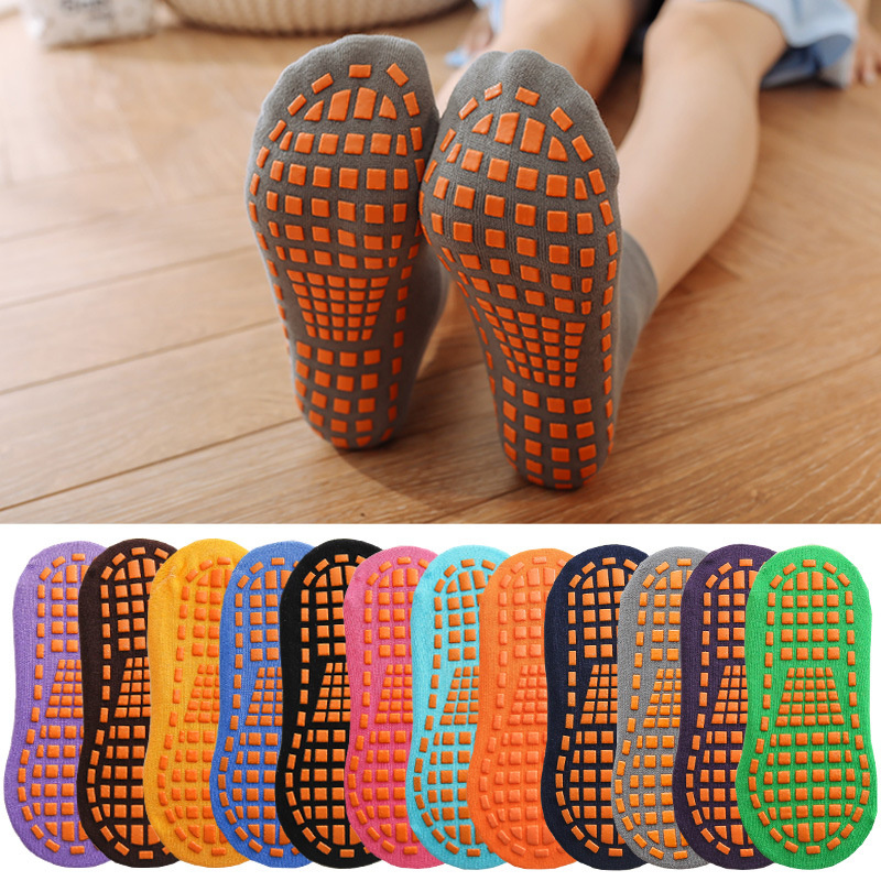 Calcetines antideslizantes con trampolín para mujer, medias antideslizantes con pinzas adhesivas para Pilates, Ballet, Barre y Yoga