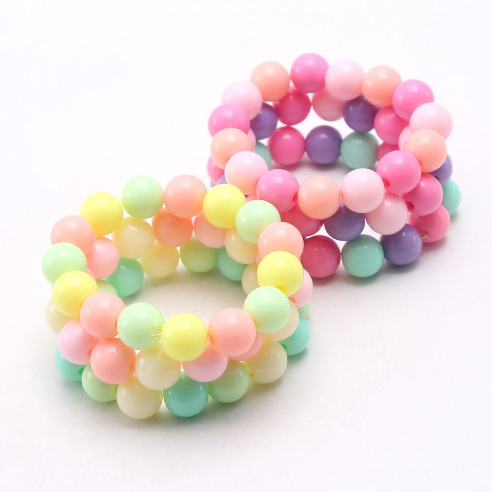 1 pièces/coloré acrylique perles Bracelets filles bébé élastique perlé Bracelets pour fête enfants enfant bijoux