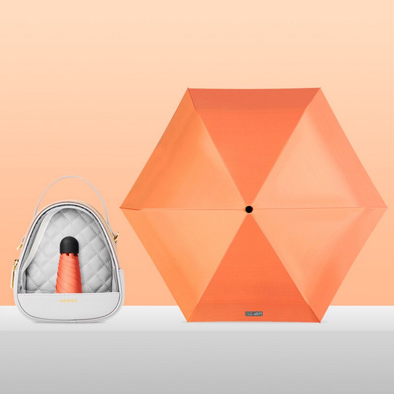 18cm Ultralight Mini Sunshade Umbrella Pocket Umbrella Black Plastic Sunscreen And UV Protection Female Folding Sun Umbrella: G20211373 O