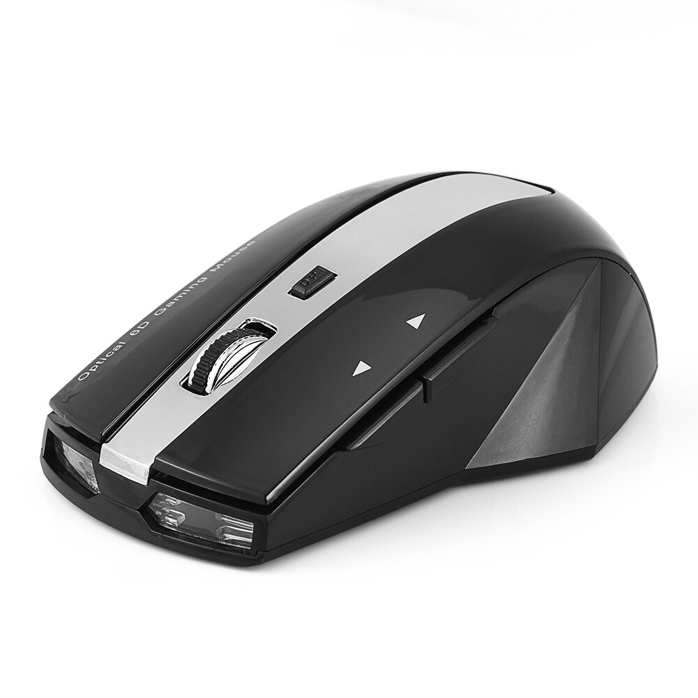 2.4GHz Rechargeable Wireless Optical Mouse Gaming Mice w/ Charging Dock Stand USB Hub Black