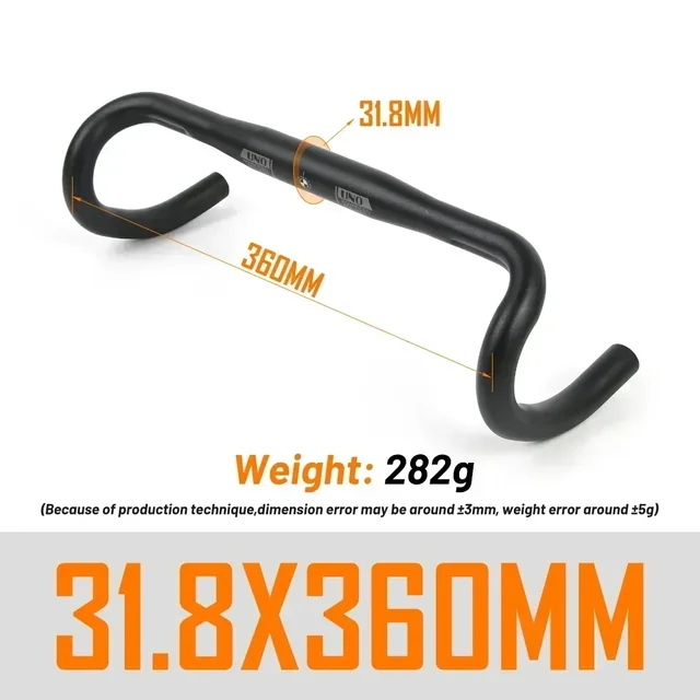 Manillar de bicicleta de carretera de carreras ultraligero UNO, barra doblada de 25,4/31,8 MM 360/380/400/420/440/460MM 6061, manillar de vástago de aleación de aluminio