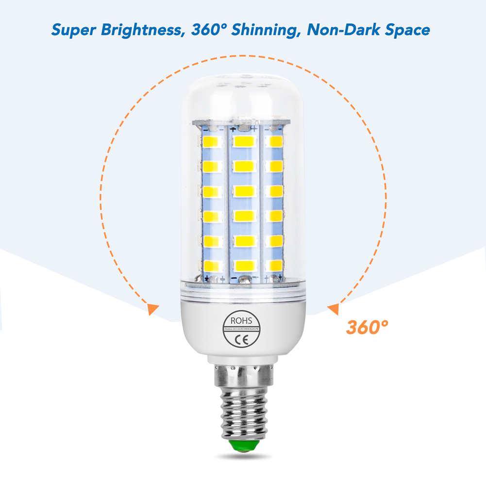 E27 LED Maïs Lamp 5730 SMD E14 Gloeilamp AC 220 V Kroonluchter 24/48/56/72 LEDs 3000 K/6500 K Voor Thuis Slaapkamer Nachtkastje Verlichting E26
