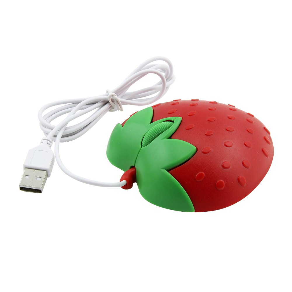Wired Cute Mini Mouse Cartoon Strawberry 3D Mause USB Optical Office Home Computer Mice Girl Kid For Laptop PC