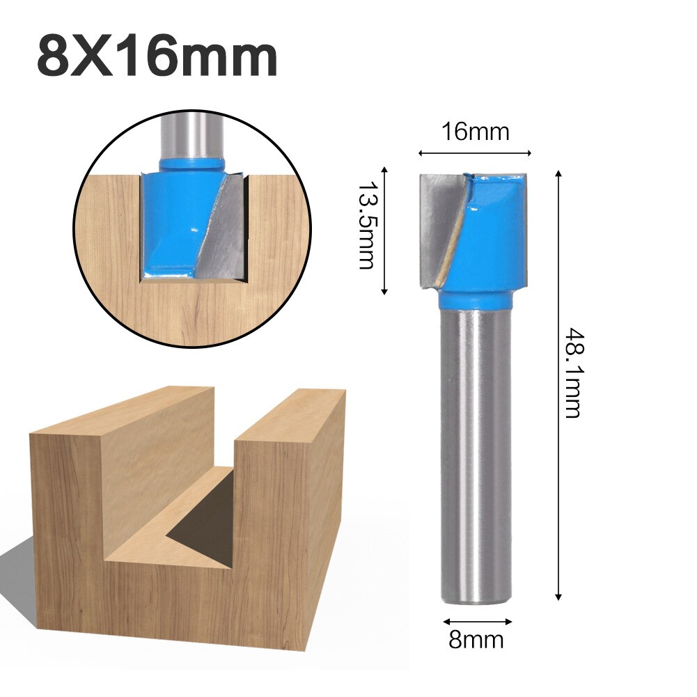8mm Shank Surface Planing Bottom Cleaning Wood Milling CNC Cutter Engraving Knife Router Bit Woodworking Tools 10-32mm for wood: 8X16mm