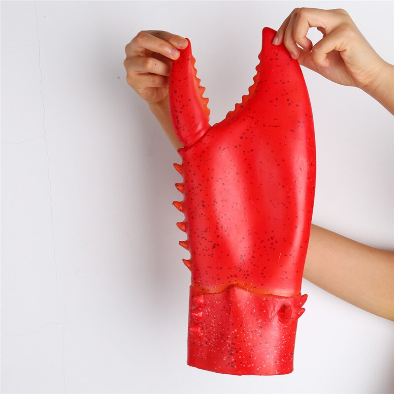 Novelty Lobster Claws Latex Gloves Halloween Party Cosplay Cartoon Crab Lobster Costume Unique Carnival Fancy Cosplay Props