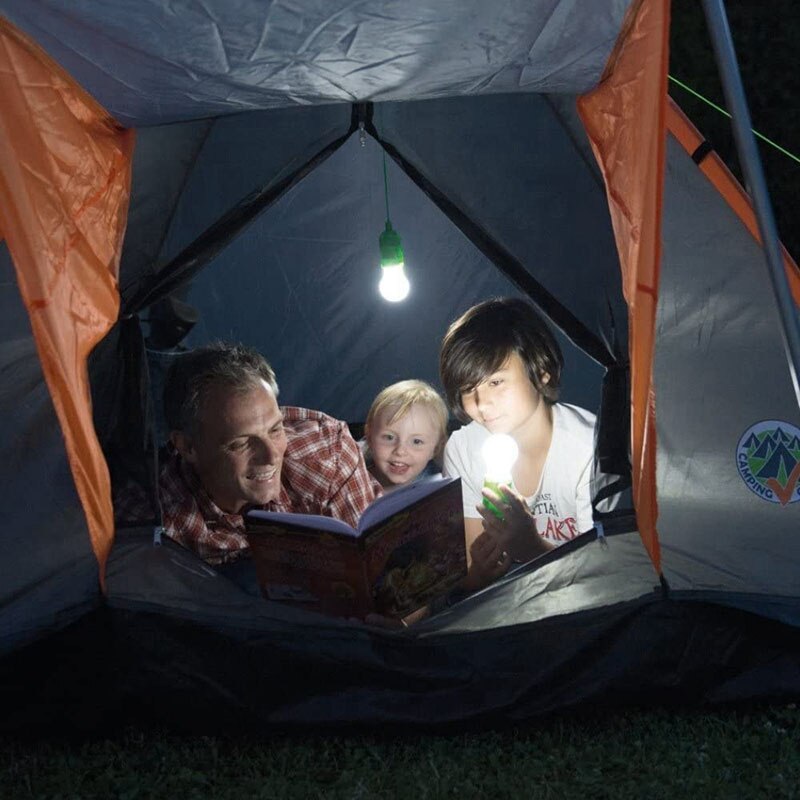 Fargerik led hengelampe bærbar snøring telt camping lys retro belysning hjem trekkledning pærer batteridrevet