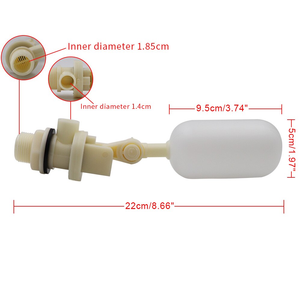 thumbnail image 2 of 2X Mini DN15 1/2 Inch Spool Box Float Valve Connection Filling Valve Float Valve White 2 X 1 2 Inch Float Valve Switch White 2 of 14