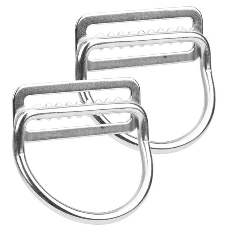 2Pcs Stainless Steel Scuba Diving Weight Belt Slide Keeper D Ring Webbing Harness Belt Retainer Stopper Diving BCD Accessories