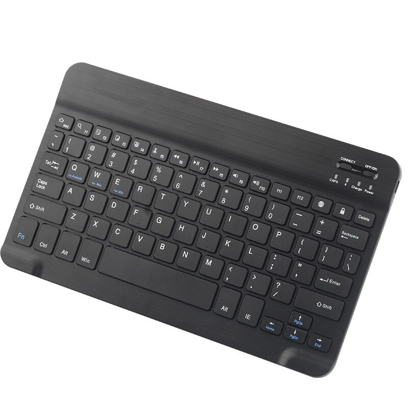 Slim Portable Mini Wireless Bluetooth Keyboard for IOS Android Tablet PC Windows Noiseless Ergonomic Keyboard for PC Ablet Phone: black-7Inch