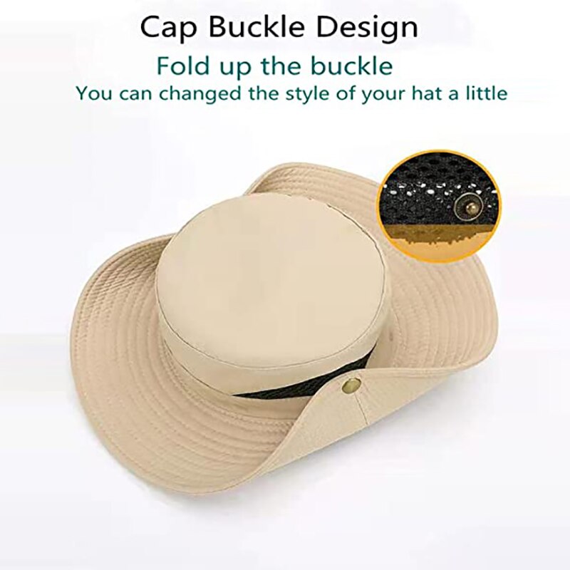 Boonie Hat Men Fishing Hat Anti-UV Protection Sun Outdoor Sun Hats Foldable Fishing Wide Brim Bucket Safari Hat Caps