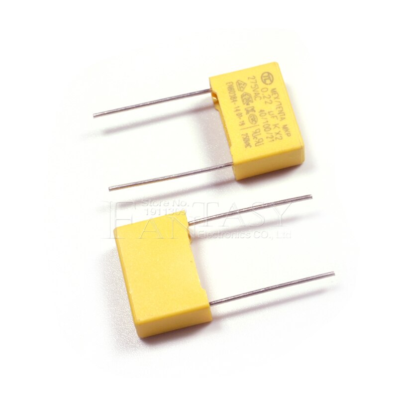 10pcs 220nF capacitor X2 capacitor 275VAC 220NF Pitch 15mm X2 Polypropylene film capacitor 0.22uF