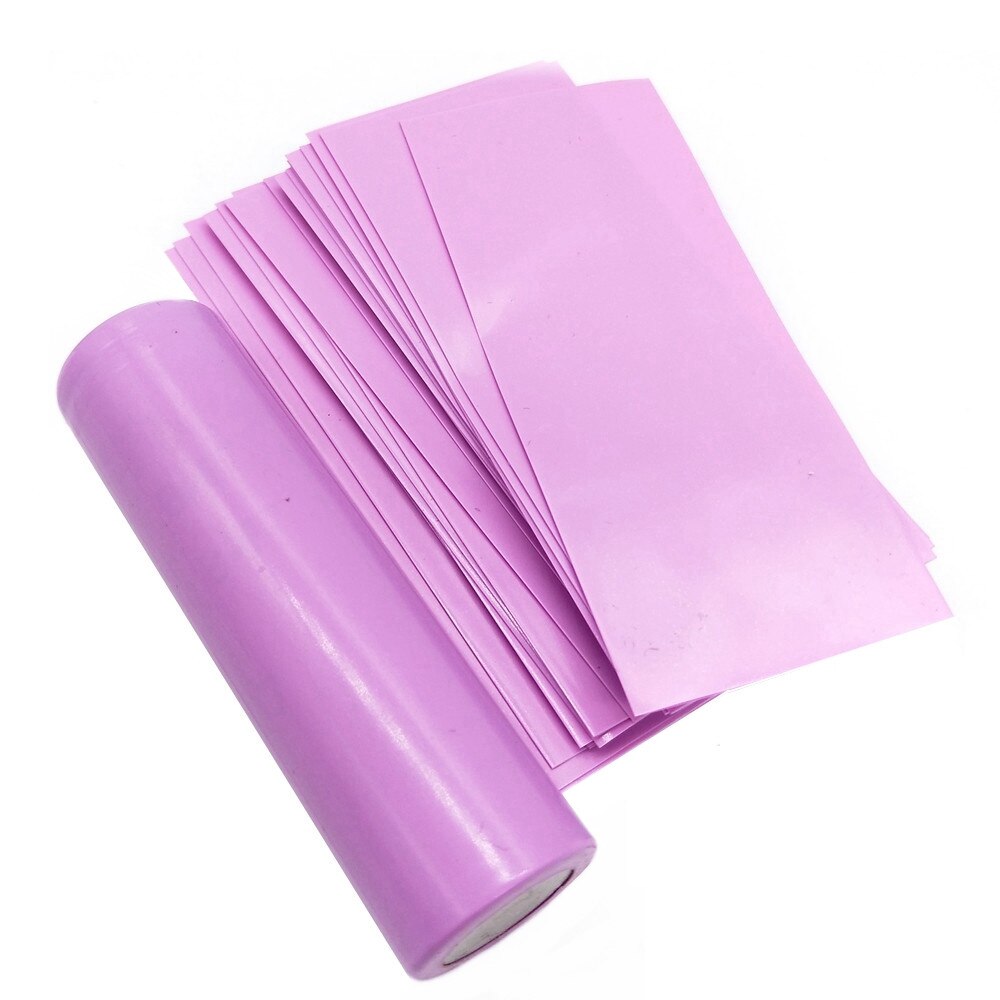 100Pcs/Pack 21700/20700 Battery Sticker A-touch Colorful 18650 Battery Wrap Protective Skin Sleeve PVC Heat Shrinkable Tubing: Pink-100pcs
