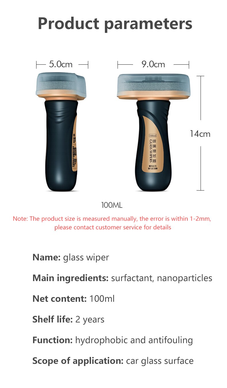 Car Glass Oil Film Remover Cleaner Car Cleaning Wash Windshield Cleaner Oil Removal Film Removal Stains Cleaning Supplies