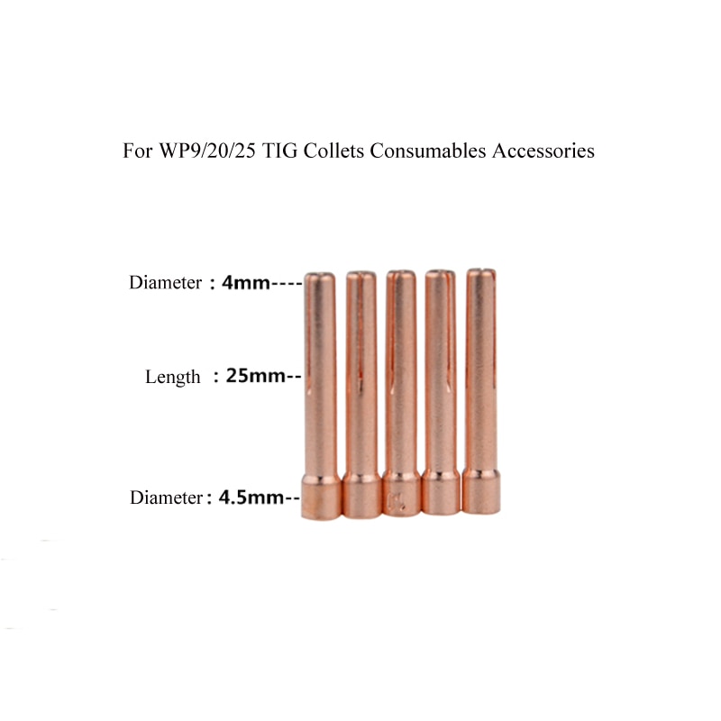 Tig svejsning ren cooper fakkel forbrugsvarer tilbehør til  wp9/20/25 wolframelektrode 4 stk